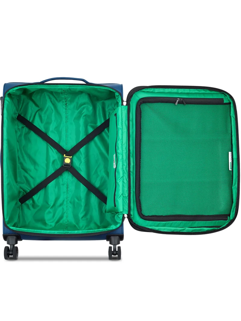UNITED COLORS OF BENETTON  Color Block 69 Cm 4-Double Wheeled Softside Expandable Check-In Luggage Trolley Case - Navy  | Best Price UAE